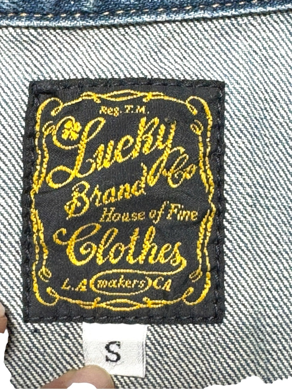Y2K VTG Lucky Brand Womens Small Denim Jacket Embroidered Acid Hippie Boho - Picture 3 of 11
